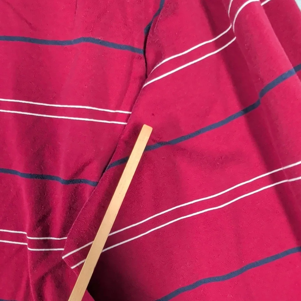 Polo‎ Ralph Lauren Polo Shirt Mens XL Red Striped Pima Cotton Long Sleeve Casual